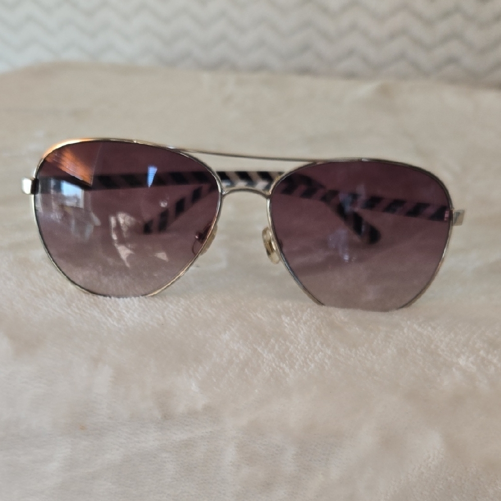 kate spade gold frame sunglasses with purple gradient lenses